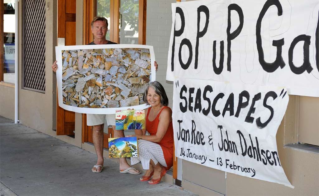 Byron Bay artists John Dahlsen and Jan Rae will exhibit their work at this pop-up gallery in Fletcher St, Byron Bay. Byron Bay artists John Dahlsen and Jan Rae will exhibit their work at this pop-up gallery in Fletcher St, Byron Bay.