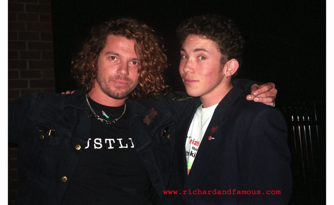 Richard Simpkin with Michael Hutchence in 1993. Richard Simpkin with Michael Hutchence in 1993.