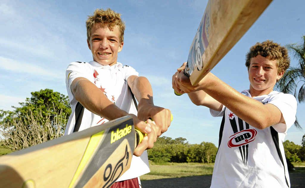 Promising cricketers Kye Leggett and Joel Saunders head to Townsville to take part in the Queensland Emerging Players training camp. Promising cricketers Kye Leggett and Joel Saunders head to Townsville to take part in the Queensland Emerging Players training camp.
