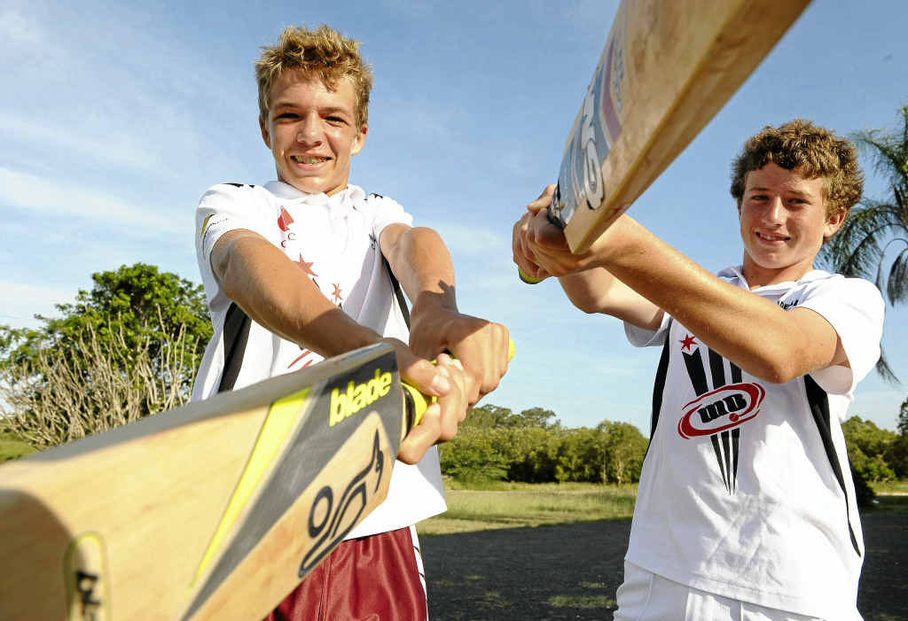 Promising cricketers Kye Leggett and Joel Saunders head to Townsville to take part in the Queensland Emerging Players training camp. Promising cricketers Kye Leggett and Joel Saunders head to Townsville to take part in the Queensland Emerging Players training camp.