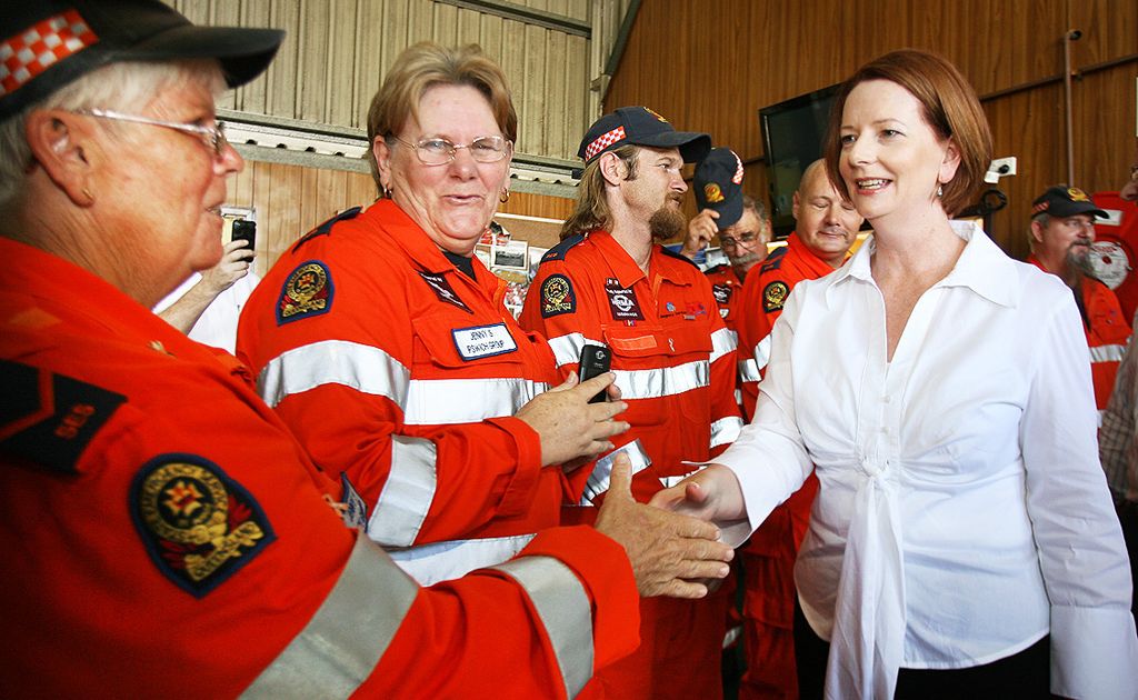 Australian prime minister Julia Gillard stopped in at the Ipswich SES Depot on Wednesday to thank those that worked so hard last January. Australian prime minister Julia Gillard stopped in at the Ipswich SES Depot on Wednesday to thank those that worked so hard last January.