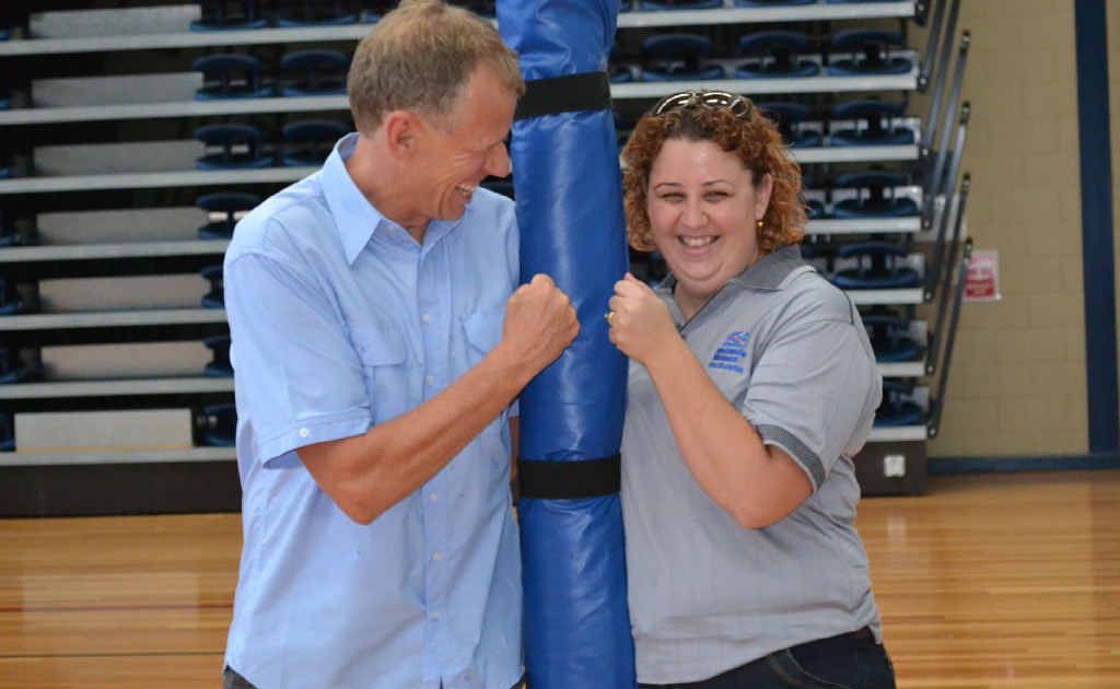 Peter Reaburn and Sonia Cooper look forward to their Frenchville teams battling it out on court. Peter Reaburn and Sonia Cooper look forward to their Frenchville teams battling it out on court.