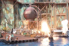 The 'WaterWorld' live show at Universal Studios on Sentosa Island, Singapore.
The 'WaterWorld' live show at Universal Studios on Sentosa Island, Singapore.
