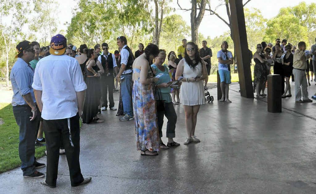 Mourners attend the funeral service for Brandon John Matthews at Boyne Island Crematorium. Mourners attend the funeral service for Brandon John Matthews at Boyne Island Crematorium.