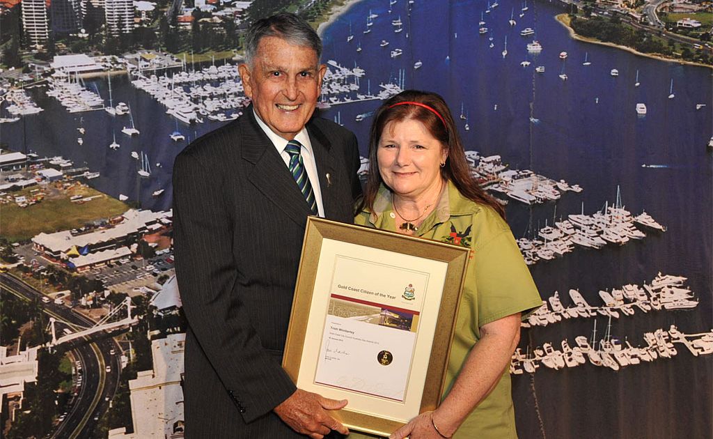 Mayor Ron Clarke awards Citizen of the Year Trish Wimberly. Mayor Ron Clarke awards Citizen of the Year Trish Wimberly.