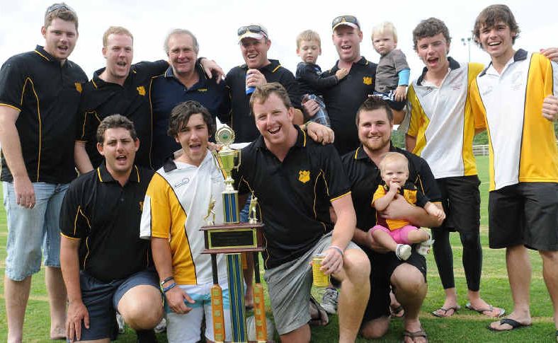 The winning Harlequins A-grade cricket side after defeating Wests in the final on Sunday at Albert Park (from back) Tim Kross, Craig Sorrell, John McClintock, Michael Walsh, Ryan, Brett and Caleb Sorrell, Mark Smith and Shaun Ringuet (front) Peter Kross, Chris Darrach, Dean Chandler and Shane and Adelayde Zahner. The winning Harlequins A-grade cricket side after defeating Wests in the final on Sunday at Albert Park (from back) Tim Kross, Craig Sorrell, John McClintock, Michael Walsh, Ryan, Brett and Caleb Sorrell, Mark Smith and Shaun Ringuet (front) Peter Kross, Chris Darrach, Dean Chandler and Shane and Adelayde Zahner.