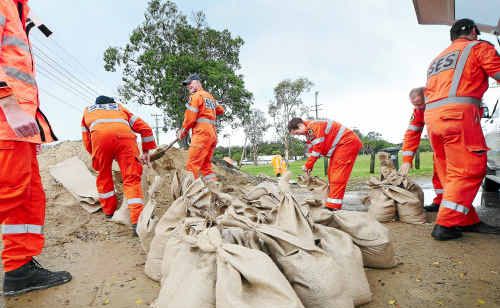 SES in Coffs Harbour have sand bags at the ready as the deluge continues. SES in Coffs Harbour have sand bags at the ready as the deluge continues.