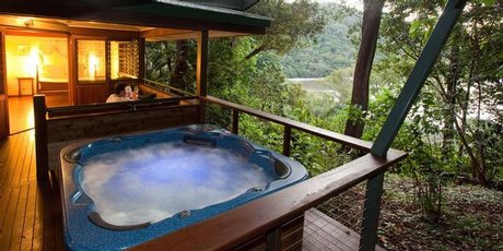 The spa at Queensland's Bloomfield Lodge beckons.
The spa at Queensland's Bloomfield Lodge beckons.