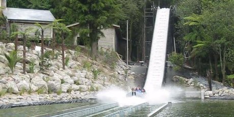 Some of the first children to experience Rainbow Springs' new ride make a splash after plunging down the 12-metre drop at its conclusion.
Some of the first children to experience Rainbow Springs' new ride make a splash after plunging down the 12-metre drop at its conclusion.