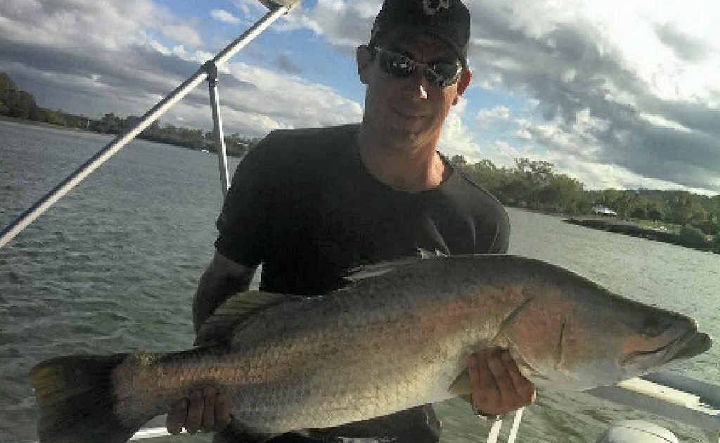 Sandy Gibson out-fished Ellie Sanders in the Boyne this past week when he caught this nice barra. Sandy Gibson out-fished Ellie Sanders in the Boyne this past week when he caught this nice barra.