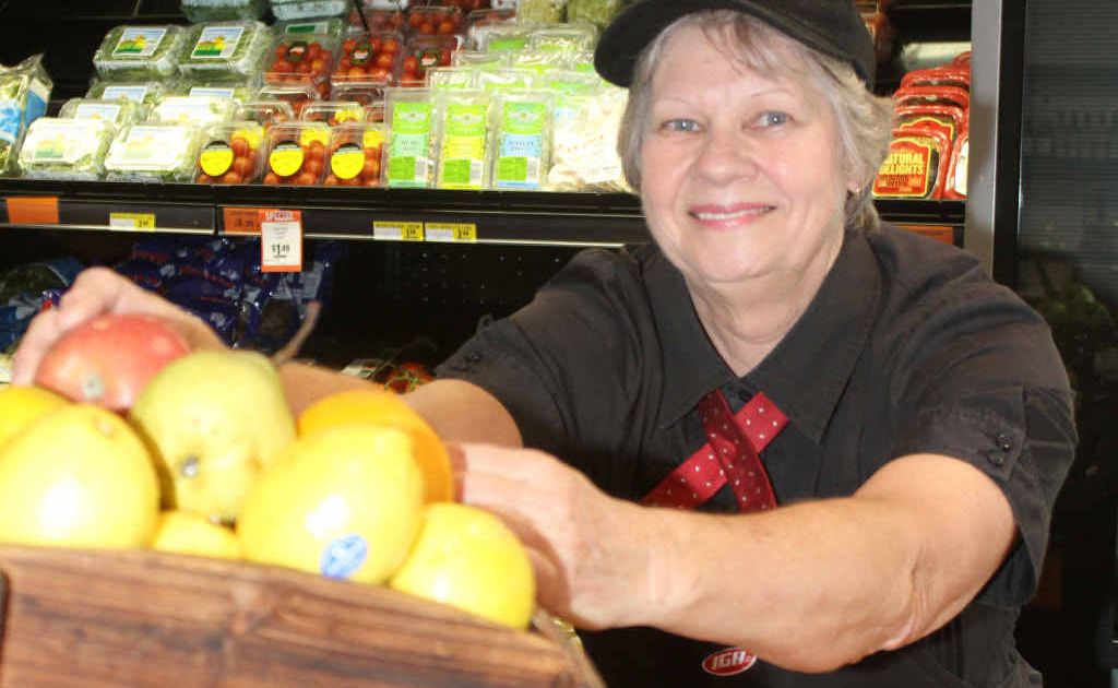 Baby Boomer Jane Spencer at work at IGA The Avenue – six months after she initially retired. Baby Boomer Jane Spencer at work at IGA The Avenue – six months after she initially retired.