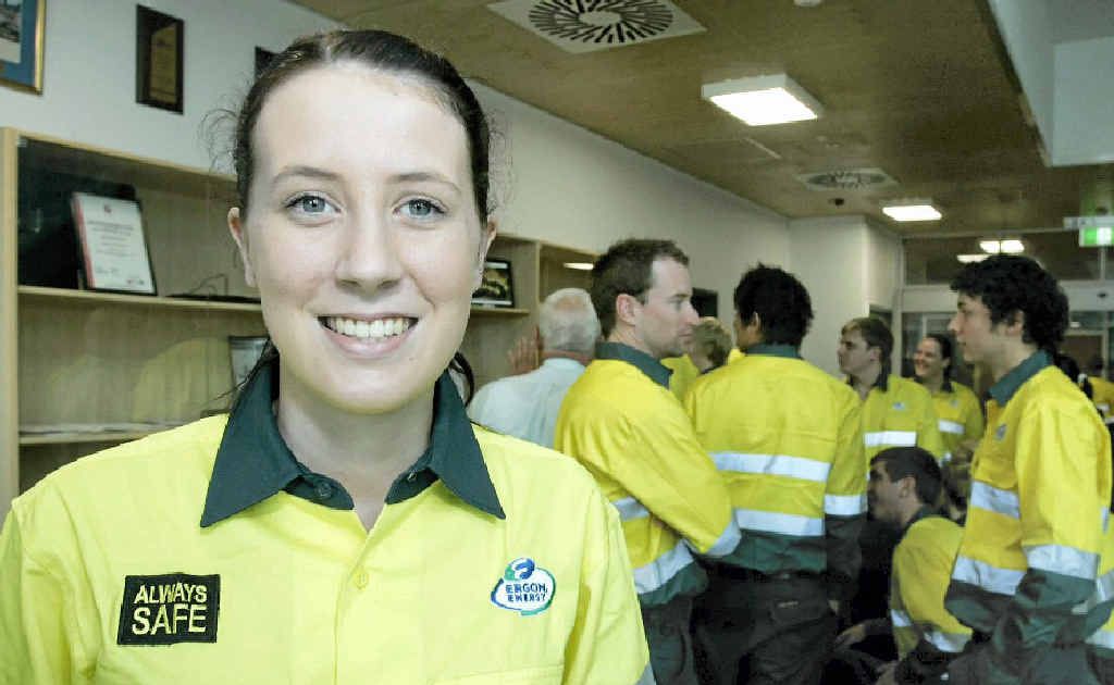 Krystyna Uebel, of Middlemount, is one of the first apprentice distribution lineswoman to be employed by Ergon Energy. Krystyna Uebel, of Middlemount, is one of the first apprentice distribution lineswoman to be employed by Ergon Energy.