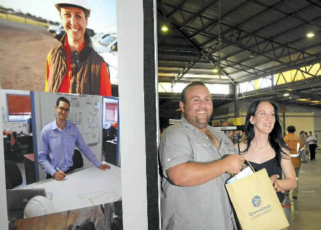 Siblings Ben (left) and Emma Higgs at yesterday’s Work for Queensland Mining and Gas Jobs Expo.