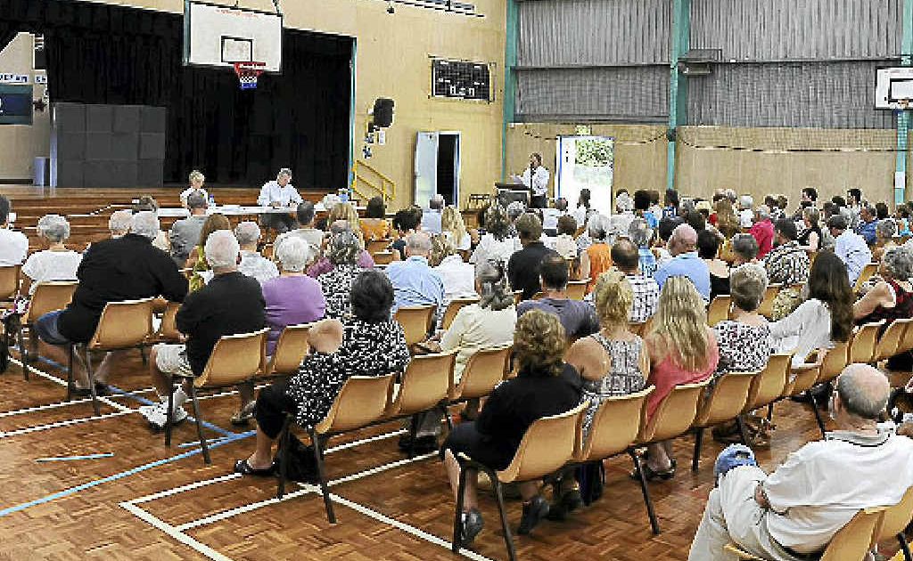 PACKED: The Ocean Shores Public School played host to the second day of hearings into the proposed festival site at Yelgun. PACKED: The Ocean Shores Public School played host to the second day of hearings into the proposed festival site at Yelgun.