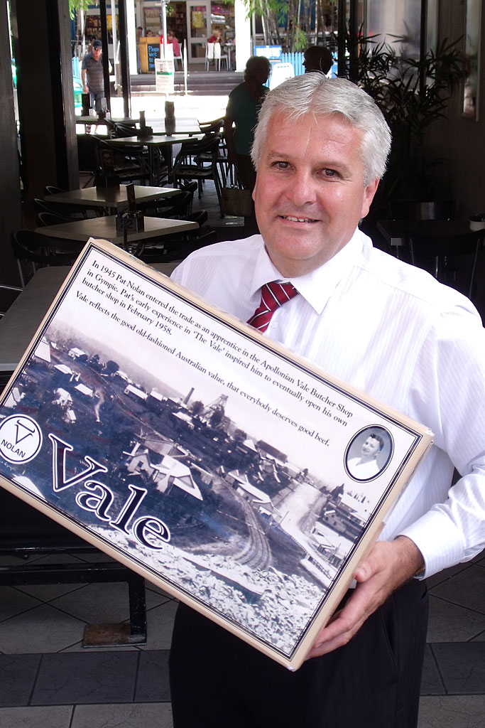 Terry Nolan with a box of Vale. Terry Nolan with a box of Vale.