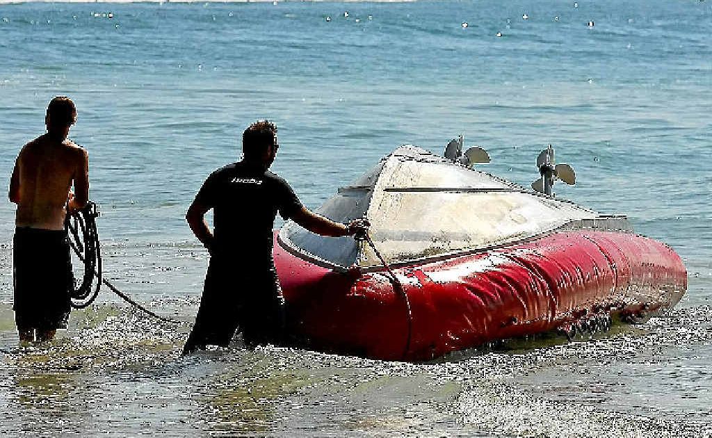 The dive boat which capsized at The Pass last week put passengers, surfers and swimmers at risk. The dive boat which capsized at The Pass last week put passengers, surfers and swimmers at risk.