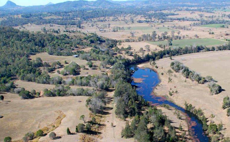 Site of the proposed dam wall for the Traveston crossing dam. Site of the proposed dam wall for the Traveston crossing dam.