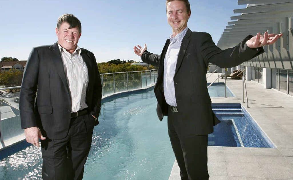Warren Ramsey (left) and Trent Quinn are happy all the apartments at Aspire have been sold. Warren Ramsey (left) and Trent Quinn are happy all the apartments at Aspire have been sold.