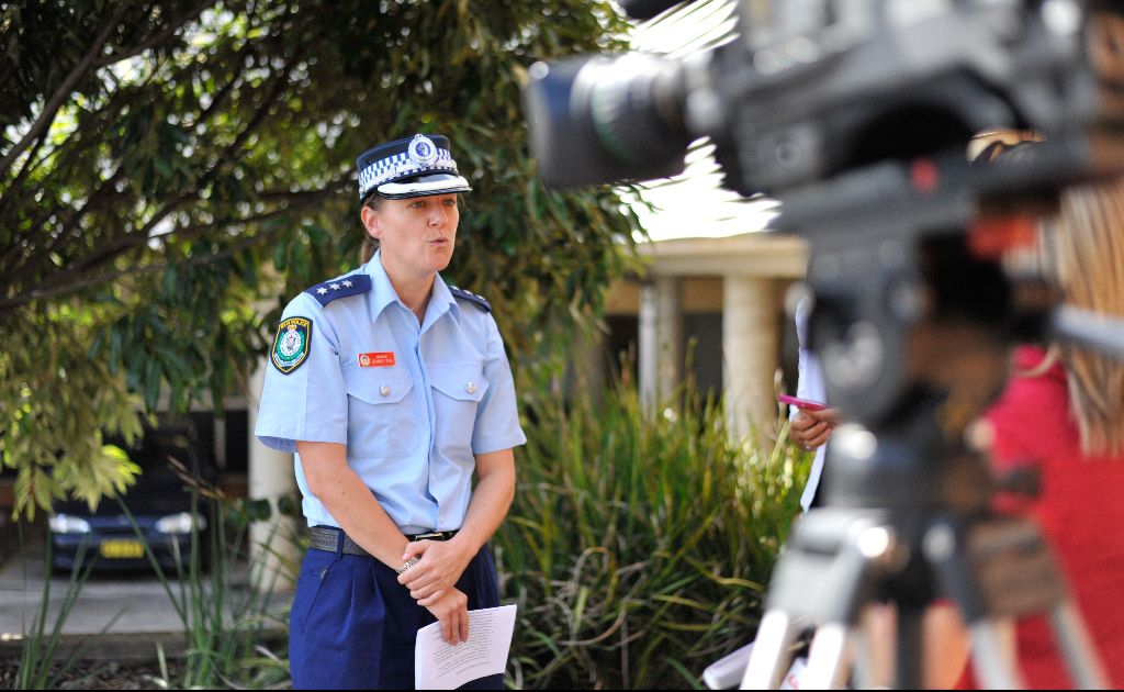 Coffs Clarence police inspector Joanne Reid briefs the media on the high speed pursuit arrests. Coffs Clarence police inspector Joanne Reid briefs the media on the high speed pursuit arrests.