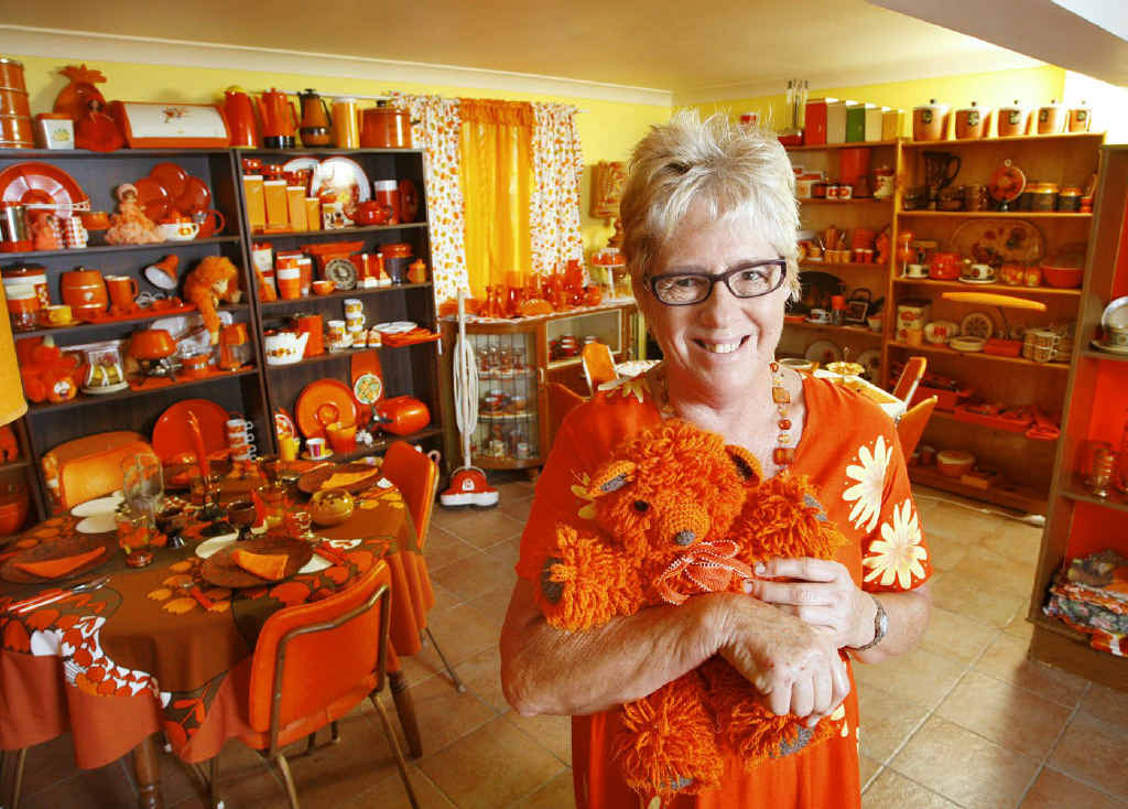 Collector Val Wheatley of Walloon has a ’60s and ’70s retro collection of all things orange. Collector Val Wheatley of Walloon has a ’60s and ’70s retro collection of all things orange.