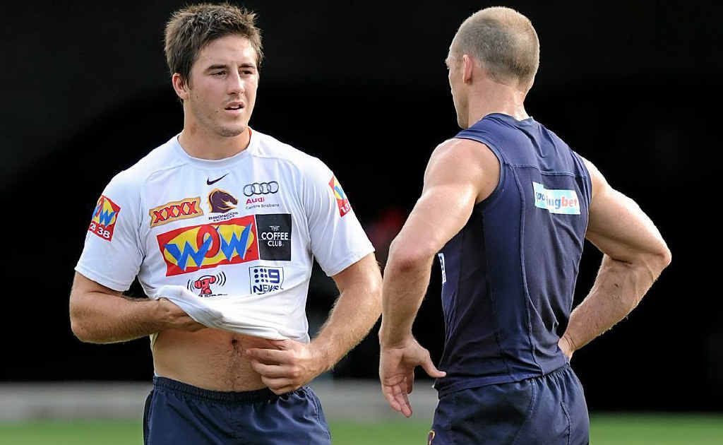 Ben Hunt and retired Broncos star Darren Lockyer. Ben Hunt and retired Broncos star Darren Lockyer.