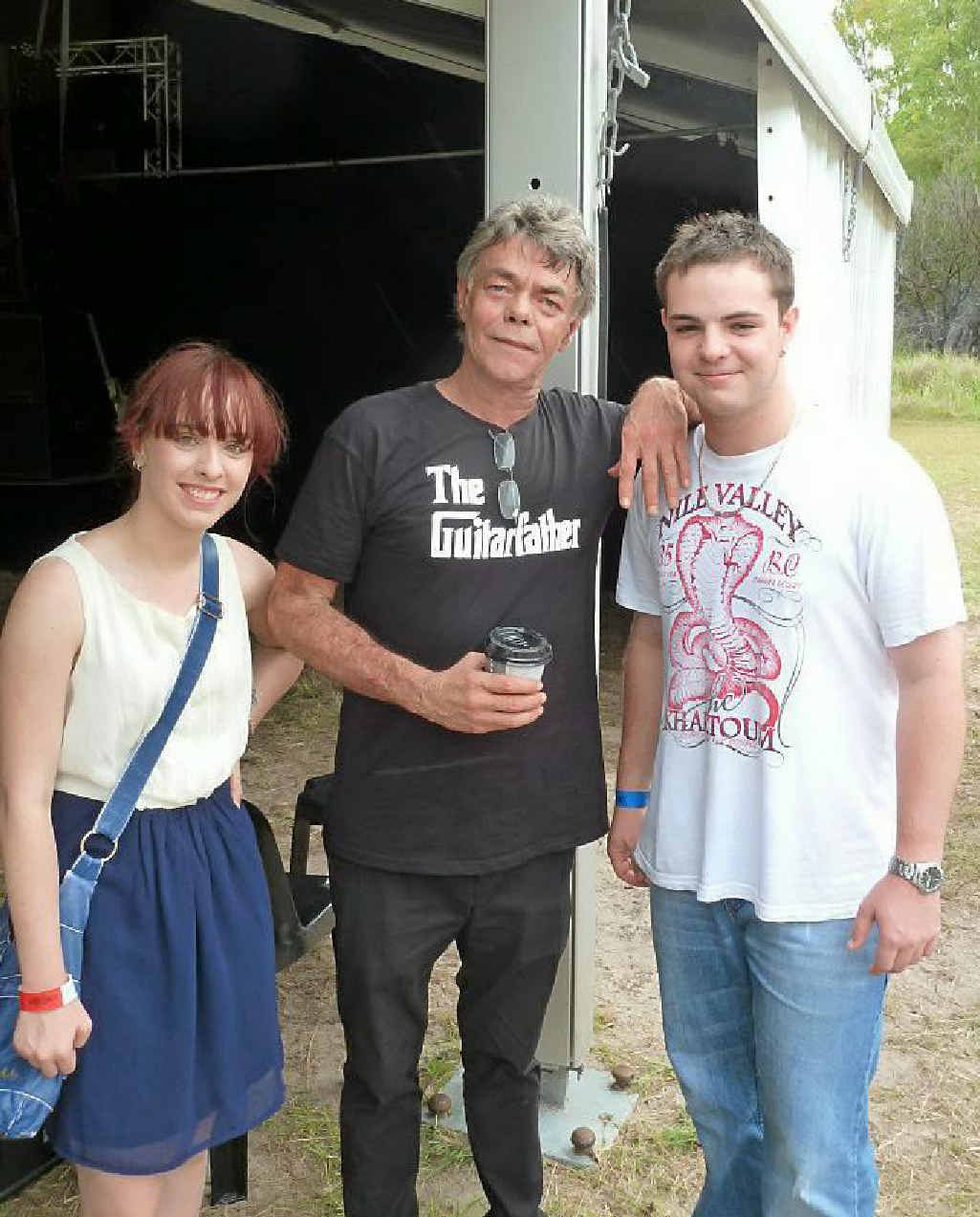 Kirsten and Logan Brewster are all smiles after their impromptu gig with the master of guitar Phil Emmanuel in Agnes Water. Kirsten and Logan Brewster are all smiles after their impromptu gig with the master of guitar Phil Emmanuel in Agnes Water.