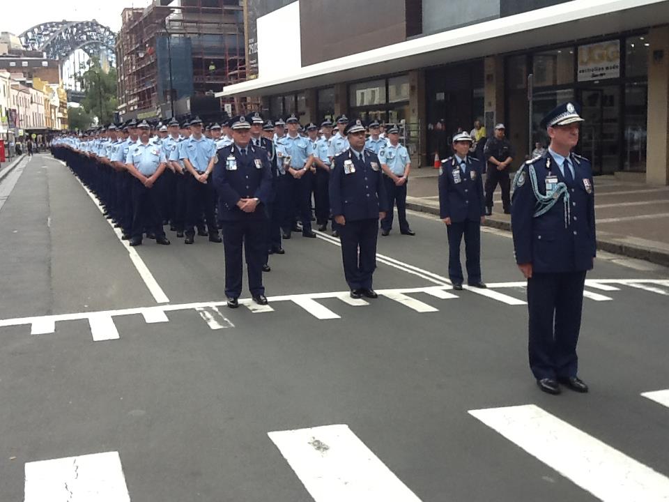 Police marched across Sydney today to mark 150 years of the NSW Police Force. Police marched across Sydney today to mark 150 years of the NSW Police Force.