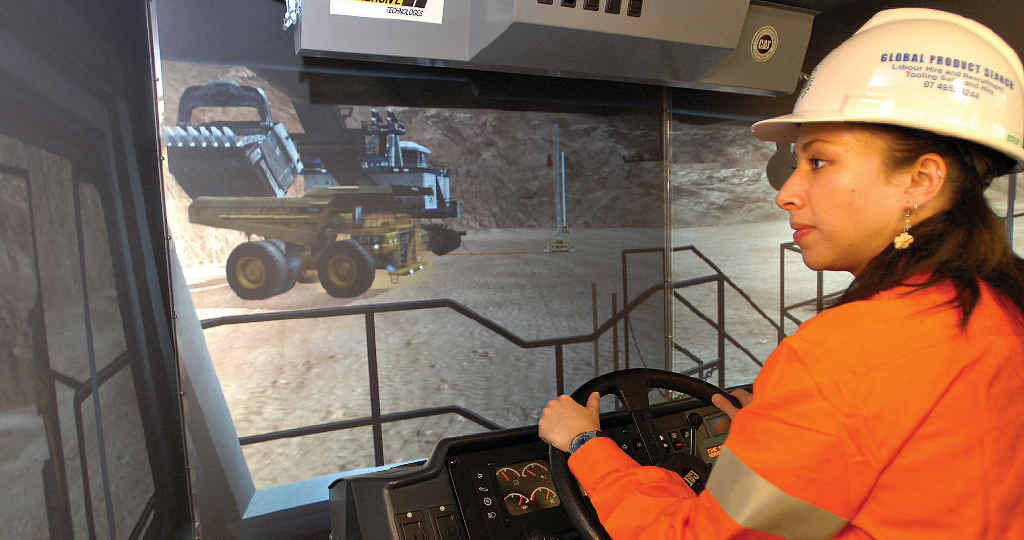 Kaylene Munro gains training as an operator on a simulator. The mining industry is looking to women as a solution to the skills shortage. Kaylene Munro gains training as an operator on a simulator. The mining industry is looking to women as a solution to the skills shortage.