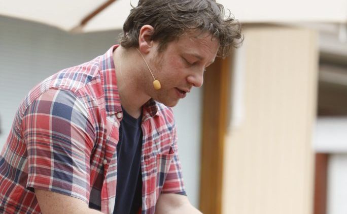 Jamie Oliver gives a cooking demonstration in Ipswich. Jamie Oliver gives a cooking demonstration in Ipswich.