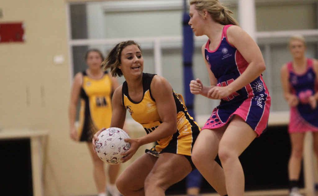 Ella Lawrie pounces on a loose ball against Wide Bay. Ella Lawrie pounces on a loose ball against Wide Bay.