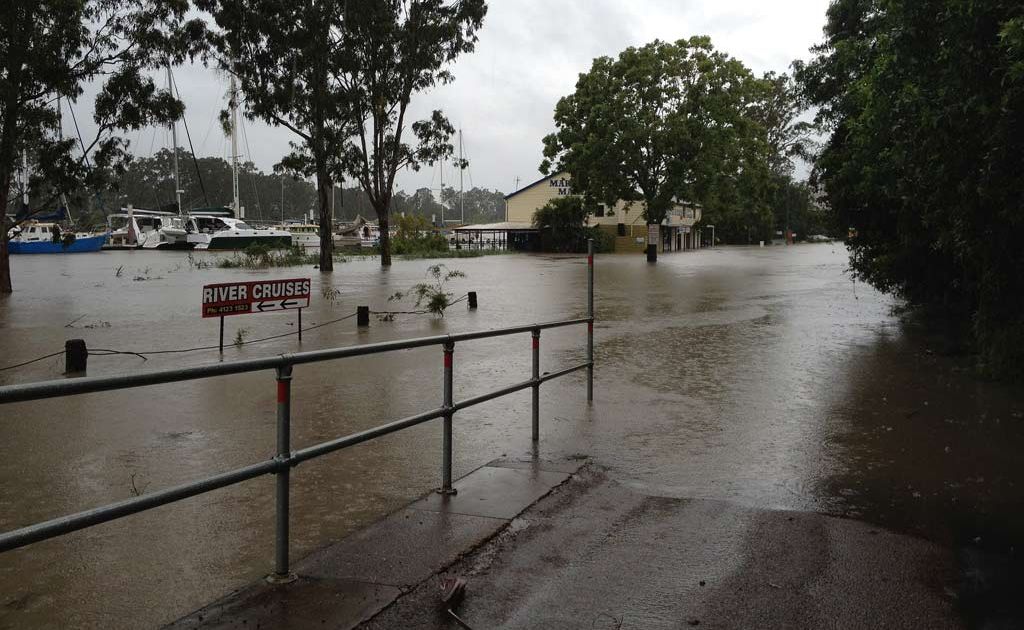 The Mary River Marina covered by floodwater. The Mary River Marina covered by floodwater.