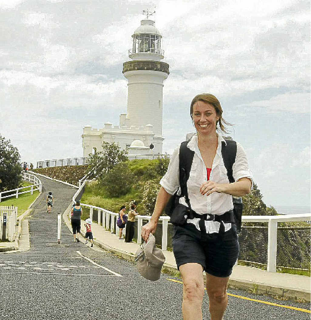 Kyogle girl Rachel Klyve is walking from Byron Bay light house to Sydney to raise money for research into Chronic Fatigue Syndrome. Doug Eaton Kyogle girl Rachel Klyve is walking from Byron Bay light house to Sydney to raise money for research into Chronic Fatigue Syndrome. Doug Eaton