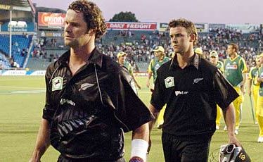 Chris Cairns (left) leaves the field after a Black Caps match. Chris Cairns (left) leaves the field after a Black Caps match.