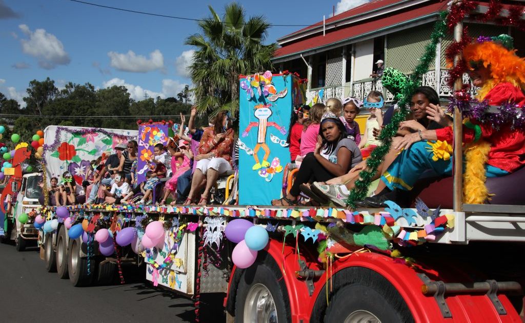 One of the colourful floats in the Golden Mount Festival parade. Photo Allan Reinikka / The Morning Bulletin ROK300411aparade3 One of the colourful floats in the Golden Mount Festival parade. Photo Allan Reinikka / The Morning Bulletin ROK300411aparade3