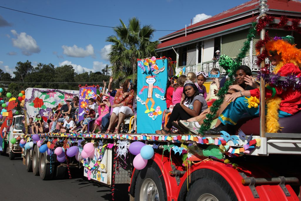 One of the colourful floats in the Golden Mount Festival parade. Photo Allan Reinikka / The Morning Bulletin ROK300411aparade3 One of the colourful floats in the Golden Mount Festival parade. Photo Allan Reinikka / The Morning Bulletin ROK300411aparade3