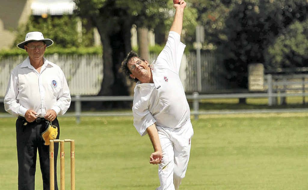 Westlawn bowler John Blanch, who took four wickets against South Services, sends down a delivery. Westlawn bowler John Blanch, who took four wickets against South Services, sends down a delivery.