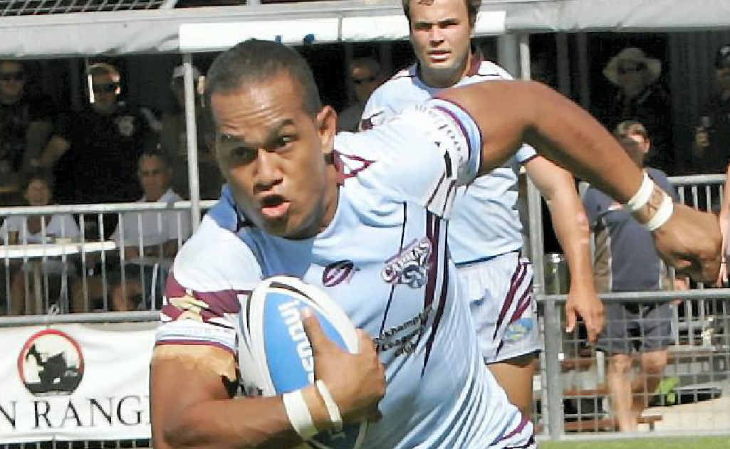 Capras’ Sailosi Vatubua makes a charge. Capras’ Sailosi Vatubua makes a charge.