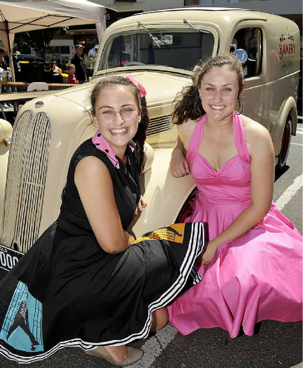 Jacquie and Kellie Twidale are proud to display their 1948 Anglia panel van at the Show ’n Shine in Toowoomba yesterday. Jacquie and Kellie Twidale are proud to display their 1948 Anglia panel van at the Show ’n Shine in Toowoomba yesterday.