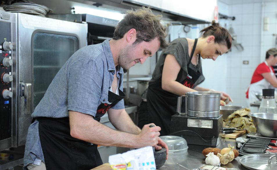 Controversial My Kitchen Rules team Thomas and Carla before being eliminated. Controversial My Kitchen Rules team Thomas and Carla before being eliminated.