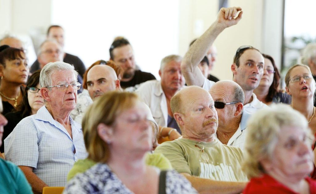 Flood victims heard from class action lawyers Maurice Blackburn at a public meeting held at the Ipswich Showgrounds. Flood victims heard from class action lawyers Maurice Blackburn at a public meeting held at the Ipswich Showgrounds.