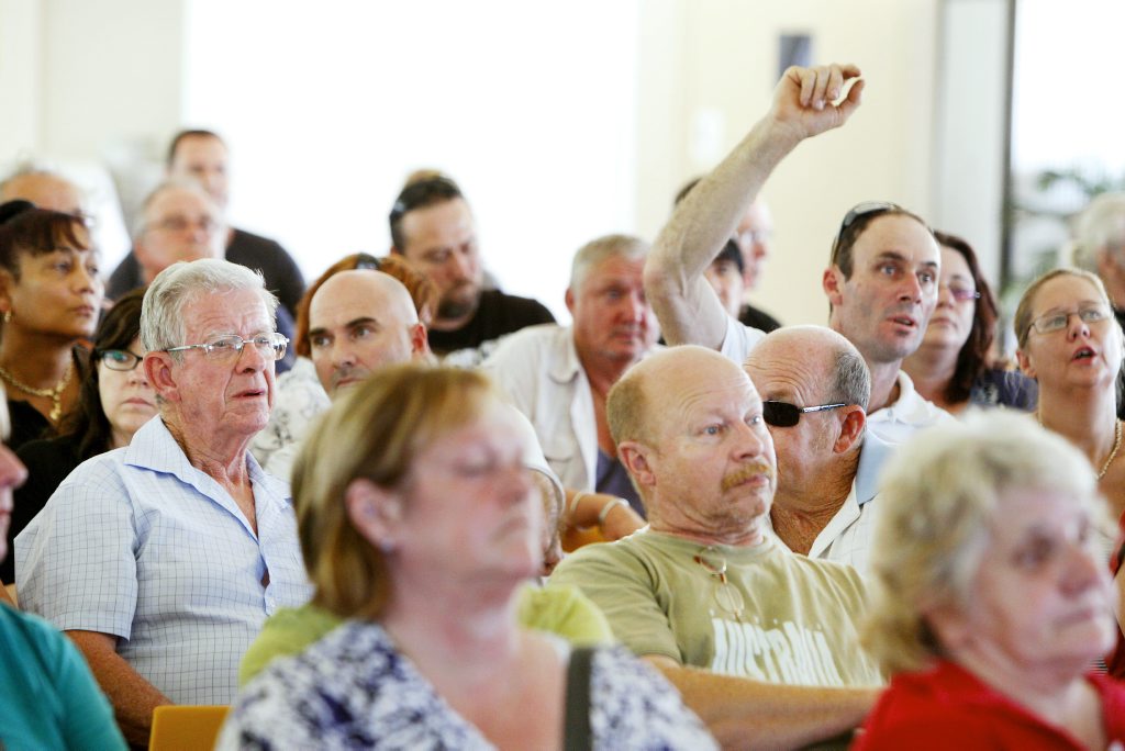 Flood victims heard from class action lawyers Maurice Blackburn at a public meeting held at the Ipswich Showgrounds. Flood victims heard from class action lawyers Maurice Blackburn at a public meeting held at the Ipswich Showgrounds.