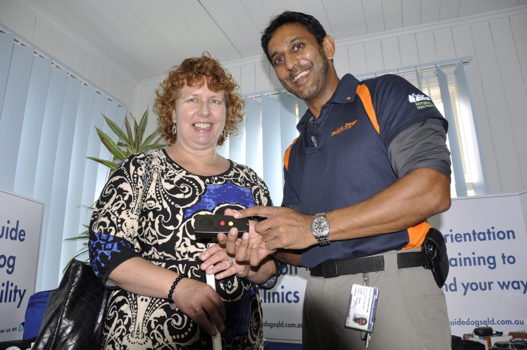 Bashir Ebrahim (right) Chris Voll products on show at the mobility expo.