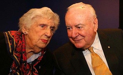 Gough and Margaret Whitlam at a Labor Convention in 2007.
Gough and Margaret Whitlam at a Labor Convention in 2007.