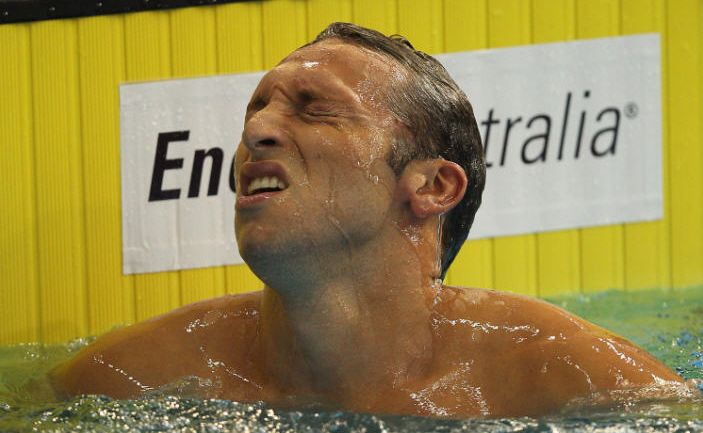 Ian Thorpe reacts after failing to qualify in the Men's 200 Metre Freestyle Semi Final Ian Thorpe reacts after failing to qualify in the Men's 200 Metre Freestyle Semi Final