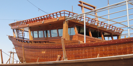 A boat being built in the shipyards of Sur.
A boat being built in the shipyards of Sur.