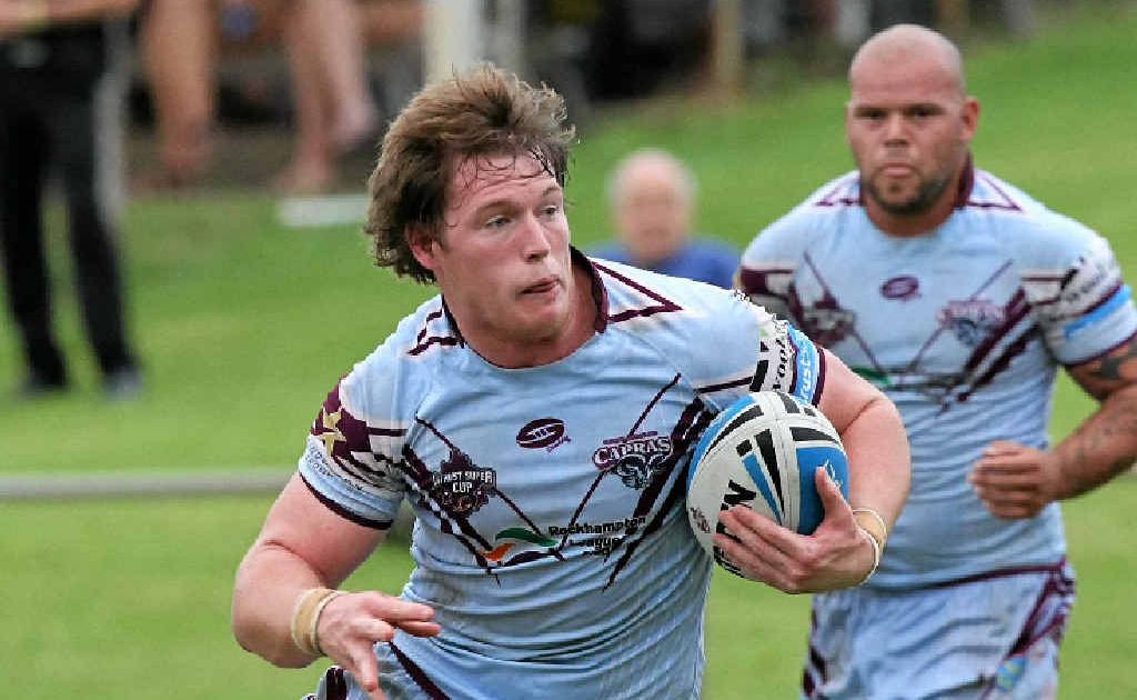 Capras player Tim Glasby in action against the Wynnum Manly Seagulls in Sunday’s heavy loss to the defending premiers. Capras player Tim Glasby in action against the Wynnum Manly Seagulls in Sunday’s heavy loss to the defending premiers.