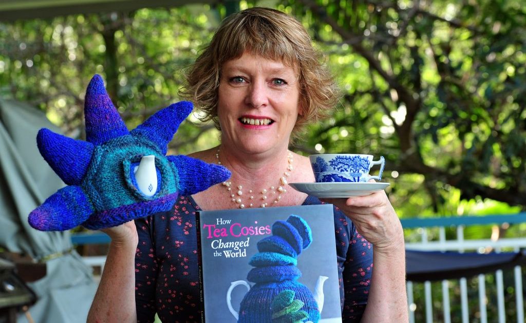 Loani Prior from Doonan with one of her tea cosies and her new book on the same subject, Tea Cosies. Loani Prior from Doonan with one of her tea cosies and her new book on the same subject, Tea Cosies.