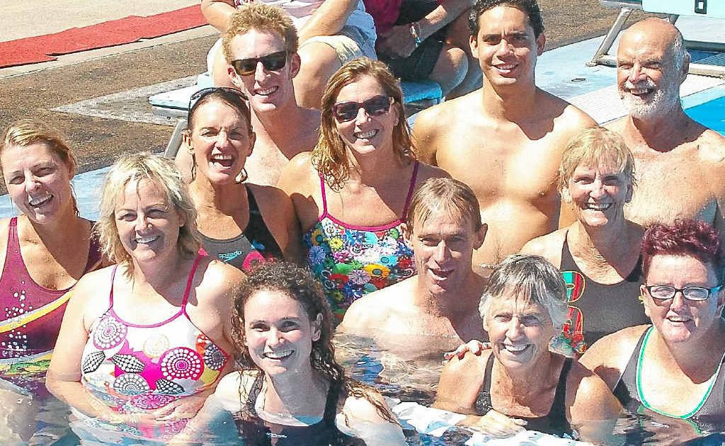 Rum City Masters swimmers shone at the State Long Course Championships, (front, from left) Sue Brennan, Lexie Towner, Alison Vercoe, (middle) Tracy Dunn, Bruce Bass, Ros Hodge, Sharon Walsh, (back) Will Milford, Edmond D’Albret and George Green. Rum City Masters swimmers shone at the State Long Course Championships, (front, from left) Sue Brennan, Lexie Towner, Alison Vercoe, (middle) Tracy Dunn, Bruce Bass, Ros Hodge, Sharon Walsh, (back) Will Milford, Edmond D’Albret and George Green.