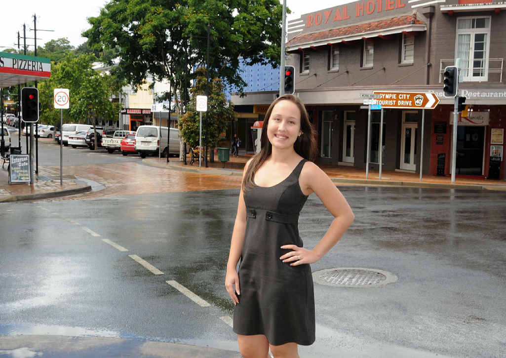 Gympie Cooloola Tourism’s Prue Carey stands in Mary St which is featured in new ads promoting the Gympie region on Channel 7.