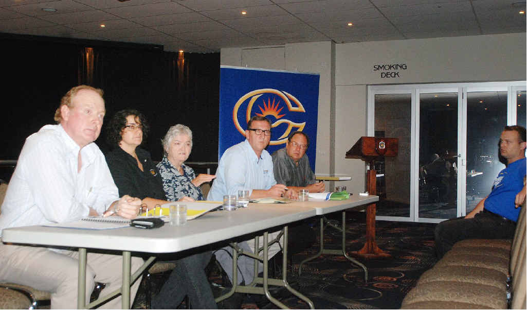 Candidates Shane Paulger, Kathy Hawke, Shena MacDonald and David Gibson put their views forward in the face of the seemingly inevitable, as chairman Kerren Smith keeps things moving Candidates Shane Paulger, Kathy Hawke, Shena MacDonald and David Gibson put their views forward in the face of the seemingly inevitable, as chairman Kerren Smith keeps things moving